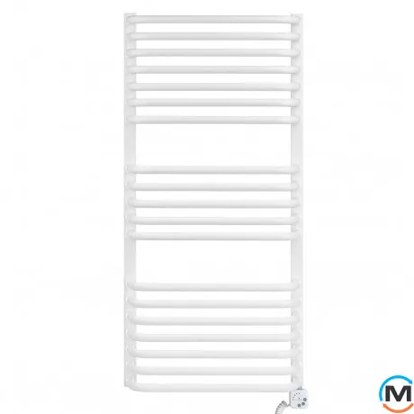 Електричний сушка для рушників Luxrad SALTO I 1200x430 тен (600 Вт) з кабелем праворуч, Модифікація: с кабелем, Виконання: Правий, Колір: Білий, Висота (мм): 1200, фото 