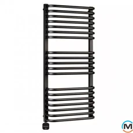 Електричний сушки для рушників Luxrad SALTO I 920x430 чорний мат. структурний тен (300 Вт), Модифікація: скрытый монтаж, Виконання: Лівий, Колір: Чорний, Висота (мм): 920, фото , зображення 2