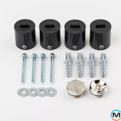 Електричний сушки для рушників Luxrad SALTO I 920x430 чорний мат. структурний тен (300 Вт), Модифікація: скрытый монтаж, Виконання: Лівий, Колір: Чорний, Висота (мм): 920, фото , зображення 3