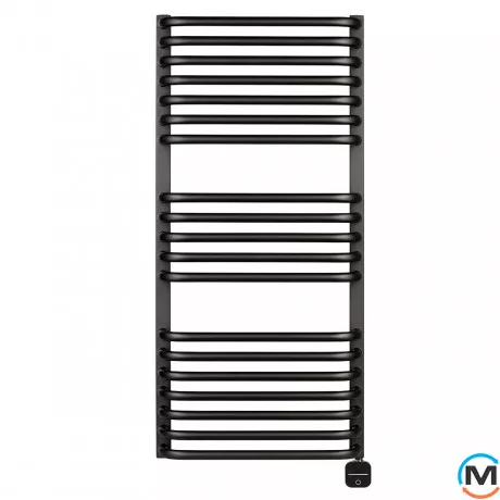 Электрическое полотенцесушитель Luxrad SALTO I 920x430 черный мат. структурный тен (300 Вт) скрытый монтаж справа, Модификация: скрытый монтаж, Исполнение: Правый, Цвет: Черный, Высота (мм): 920, фото 