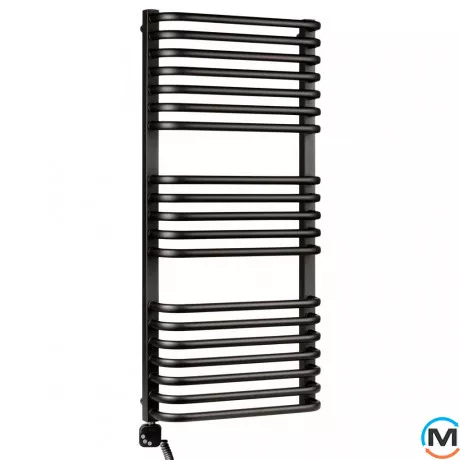 Электрическое полотенцесушитель Luxrad SALTO I 920x430 черный мат. структурный тен (600 Вт) с кабелем налево, Модификация: с кабелем, Исполнение: Левый, Цвет: Черный, Высота (мм): 920, фото , изображение 2