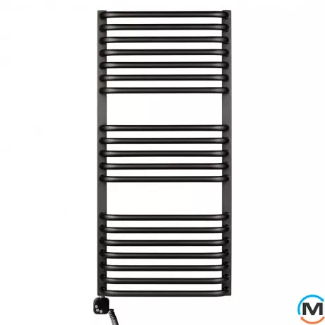 Электрическое полотенцесушитель Luxrad SALTO I 920x430 черный мат. структурный тен (600 Вт) с кабелем налево, Модификация: с кабелем, Исполнение: Левый, Цвет: Черный, Высота (мм): 920, фото 