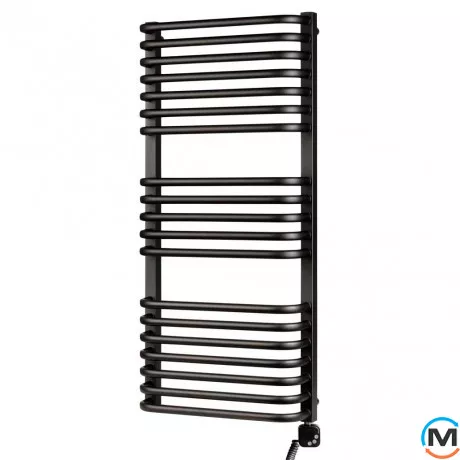 Электрическое полотенцесушитель Luxrad SALTO I 920x430 черный мат. структурный тен (600 Вт) с кабелем справа, Модификация: с кабелем, Исполнение: Правый, Цвет: Черный, Высота (мм): 920, фото , изображение 2