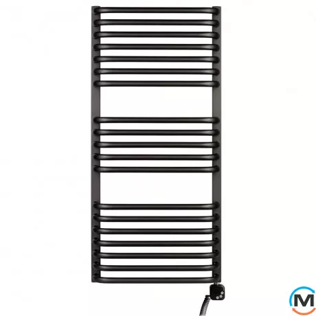 Электрическое полотенцесушитель Luxrad SALTO I 920x430 черный мат. структурный тен (600 Вт) с кабелем справа, Модификация: с кабелем, Исполнение: Правый, Цвет: Черный, Высота (мм): 920, фото 