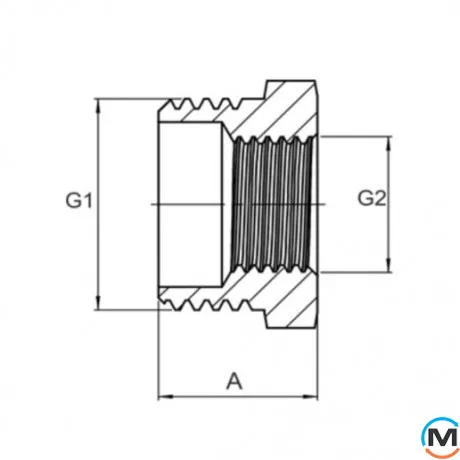 Футорка 1/2"х3/8" никель ASG, Диаметр резьбы: 1/2"х3/8", фото , изображение 2