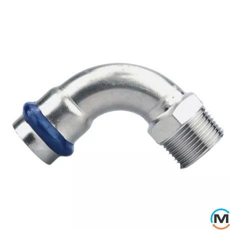 Колено длинное 90 с наружной резьбой ASG INOX 28x3/4", Диаметр резьбы: 3/4", Диаметр (мм): 28, фото 