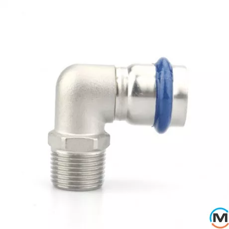 Коліно коротке 90 із зовнішнім різьбленням ASG INOX 15х1/2", Тип різьблення: Зовнішня, Діаметр різьблення: 1/2", Діаметр (мм): 15, фото , зображення 3