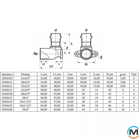 Настінне коліно 90⁰ з внутрішнім різьбленням ASG INOX 15х1/2", Діаметр різьблення: 1/2", Діаметр (мм): 15, фото , зображення 2