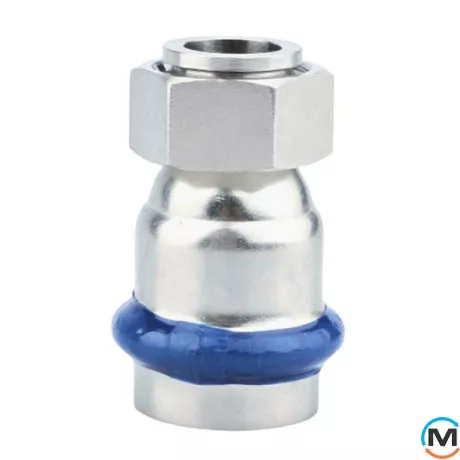 Перехідник із накидною гайкою ASG INOX 22х1", Діаметр різьблення: 1", Діаметр (мм): 22, фото 