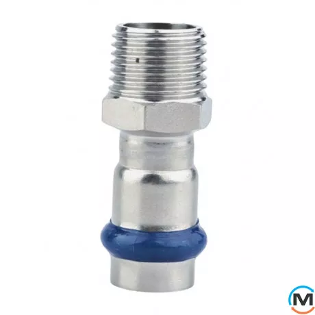 Перехідник із зовнішнім різьбленням ASG INOX 42х1 1/2", Тип різьблення: Зовнішня, Діаметр різьблення: 1 1/2", Діаметр (мм): 42, фото 