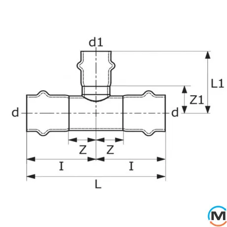 Редукційний трійник ASG INOX 54х22, Модифікація: 54х22х54, фото , зображення 2