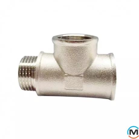 Тройник 1/2" ВВН никель ASG, Тип резьбы: Внутренняя/Внутренняя/Наружная, Диаметр резьбы: 1/2", фото 