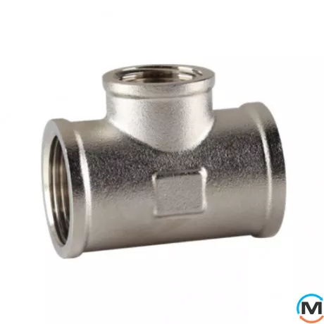 Тройник 3/4" ВВВ никель ASG, Тип резьбы: Внутренняя/Внутренняя/Внутренняя, Диаметр резьбы: 3/4", фото 