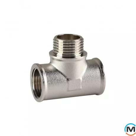 Тройник 1/2" ВНВ никель ASG, Тип резьбы: Внутренняя/Наружная/Внутренняя, Диаметр резьбы: 1/2", фото 