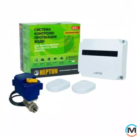 Система контролю протікання води СКПВ Neptun Base Light 1/2 (TR), Варіант: 1 кран та 2 датчики, Діаметр різьблення: 1/2", фото 