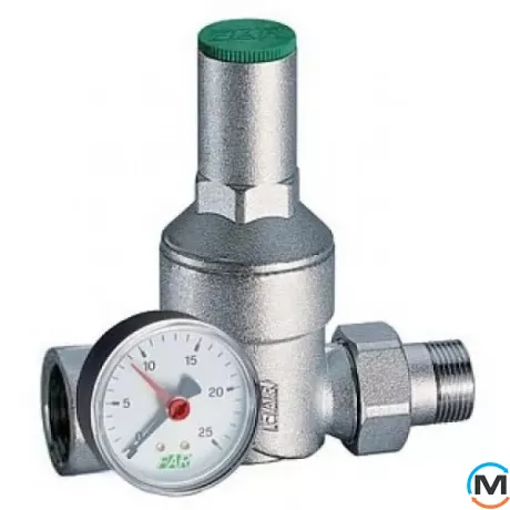 Хромований редуктор тиску FAR ВР-НР 1/2" з манометром, Діаметр різьблення: 1/2", фото 