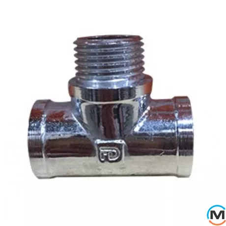 Хром FADO трійник 1/2" ВЗВ, Тип різьблення: Внутрішня/Зовнішня/Внутрішня, Діаметр різьблення: 1/2", фото 