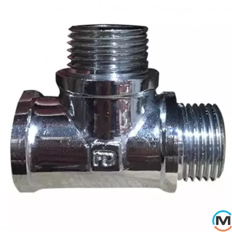 Хром FADO трійник 1/2" ВЗЗ, Тип різьблення: Внутрішня/Зовнішня/Зовнішня, Діаметр різьблення: 1/2", фото 