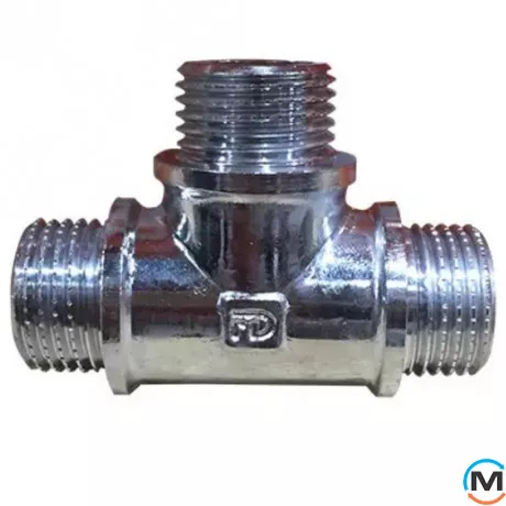 Хром FADO трійник 1/2" ЗЗЗ, Тип різьблення: Зовнішня/Зовнішня/Зовнішня, Діаметр різьблення: 1/2", фото 