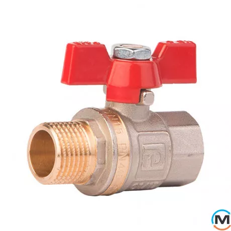 Кран кульовий Fado Classic PN30 15 1/2'' НВ, Тип різьблення: Внутрішня/Зовнішня, Діаметр різьблення: 1/2'', Тип ручки: Метелик, фото 