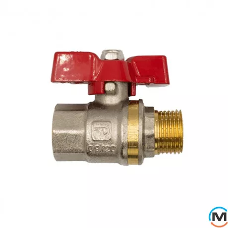 Кран кульовий Fado New PN40 15 1/2'' НВ, Тип різьблення: Внутрішня/Зовнішня, Діаметр різьблення: 1/2'', Тип ручки: Метелик, фото 