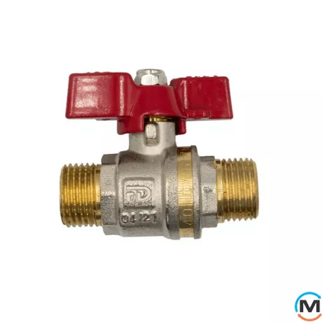 Кран кульовий Fado New PN40 15 1/2'' НH, Тип різьблення: Зовнішня/Зовнішня, Діаметр різьблення: 1/2'', Тип ручки: Метелик, фото 