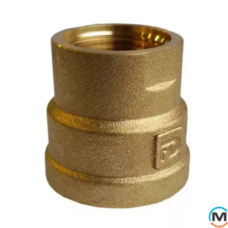 Латунь FADO муфта редукційна 1/2" х 1", Діаметр різьблення: 1/2"х1", Виконання: Редукційна, фото 