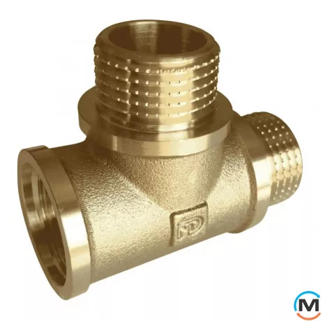 Латунь FADO трійник 1/2" ВЗЗ, Тип різьблення: Внутрішня/Зовнішня/Зовнішня, Діаметр різьблення: 1/2", фото 