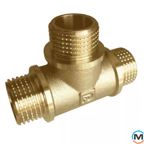 Латунь FADO трійник 1/2" ЗЗЗ, Тип різьблення: Зовнішня/Зовнішня/Зовнішня, Діаметр різьблення: 1/2", фото 