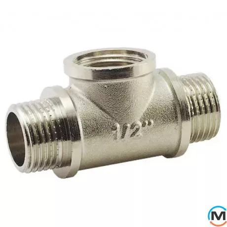 Никель Fado Тройник 1/2" НВН, Тип резьбы: Наружная/Внутренняя/Наружная, Диаметр резьбы: 1/2", фото 