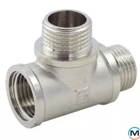 Нікель Fado Трійник 1/2" ВНН, Тип різьблення: Внутрішня/Зовнішня/Зовнішня, Діаметр різьблення: 1/2", фото 