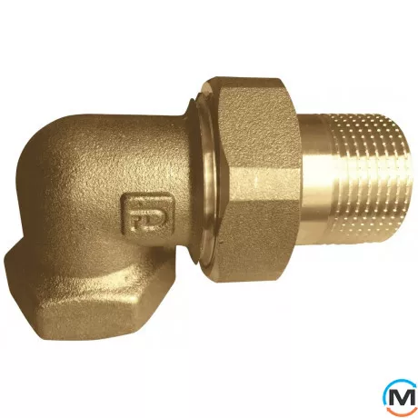 Зганяння-американка Латунь FADO 15 1/2" кутова, Діаметр різьблення: 1/2", Виконання: Кутова, фото 