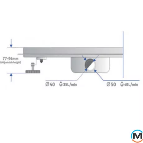 Трап душовий ASG 01G INOX SS304L DRY 500х70, Монтажна довжина (мм): 500, фото , зображення 5