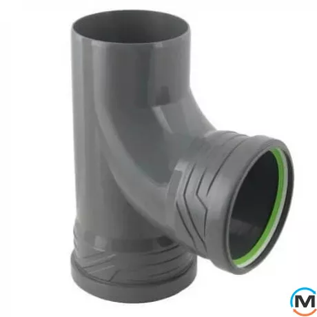 Тройник канализационный ASG HTR 110х110x87,5°, Градус (град.): 90, Модификация: 110х110x87.5, Цвет: Серый, Диаметр (мм): 110, фото , изображение 2