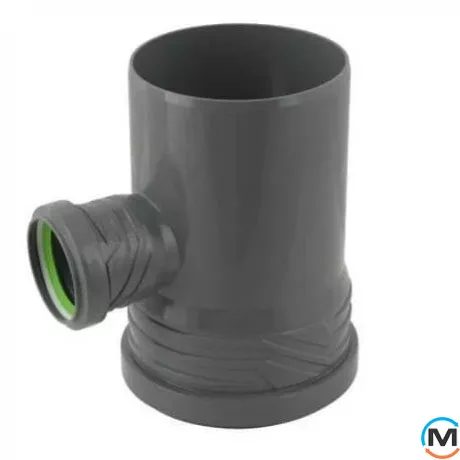 Трійник каналізаційний ASG HTR 110х50x87, 5°, Градус (град.): 90, Модифікація: 110х50x87.5, Колір: Сірий, Діаметр (мм): 110, фото , зображення 2