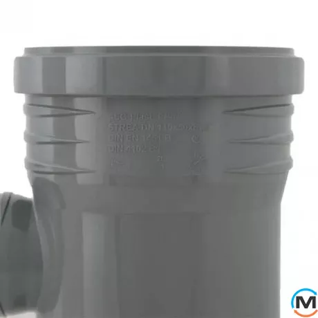 Трійник каналізаційний ASG HTR 110х50x87, 5°, Градус (град.): 90, Модифікація: 110х50x87.5, Колір: Сірий, Діаметр (мм): 110, фото , зображення 3