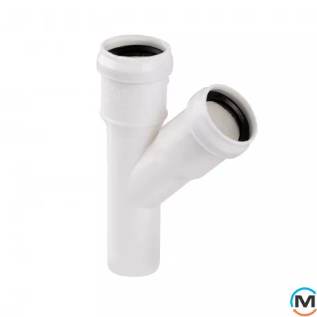 Тройник канализационный ASG HTR 32x32x45° Белый, Градус (град.): 45, Модификация: 32x32x45, Цвет: Белый, Диаметр (мм): 32, фото 
