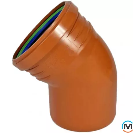 Колено канализационное ASG ESTERNO 200х30°*, Градус (град.): 30, Диаметр (мм): 200, фото 