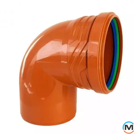 Колено канализационное ASG ESTERNO 110х67°, Градус (град.): 67, Диаметр (мм): 110, фото 