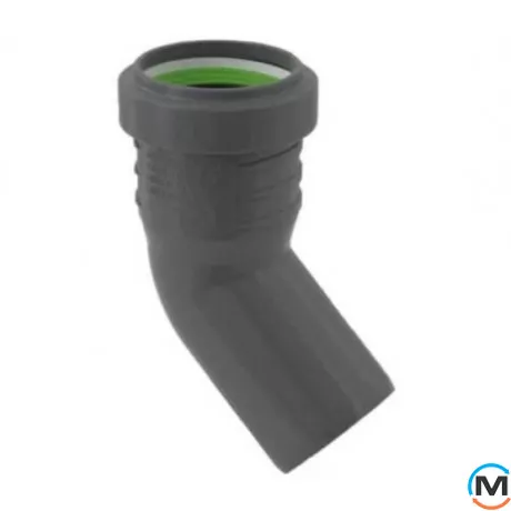 Коліно каналізаційне ASG HTR 32х45 °, Градус (град.): 45, Колір: Сірий, Діаметр (мм): 32, фото 