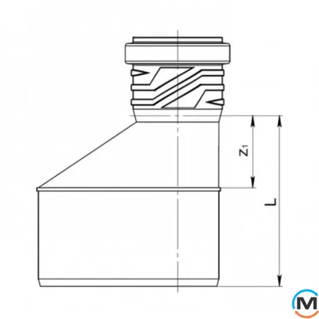 Редукция канализационная ASG HTR 50x32 Белый, фото , изображение 2