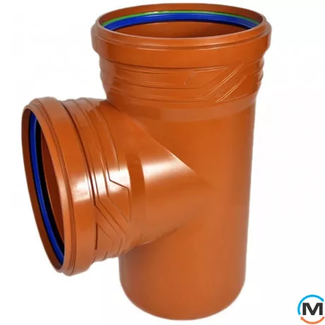 Тройник канализационный ASG ESTERNO 200х160x87,5°*, Градус (град.): 90, Модификация: 200х160x87.5, Диаметр (мм): 200, фото 