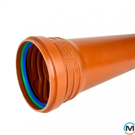 Труба каналізаційна ASG Esterno 110x2000 3.2 SN 8, Діаметр (мм): 110, Довжина (мм): 2000, фото 