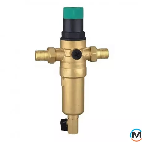 Фільтр самопромивний з редуктором 1/2", латунна колба, Tervix Pro Line WD, Макс. Температура (град.): 70, фото 