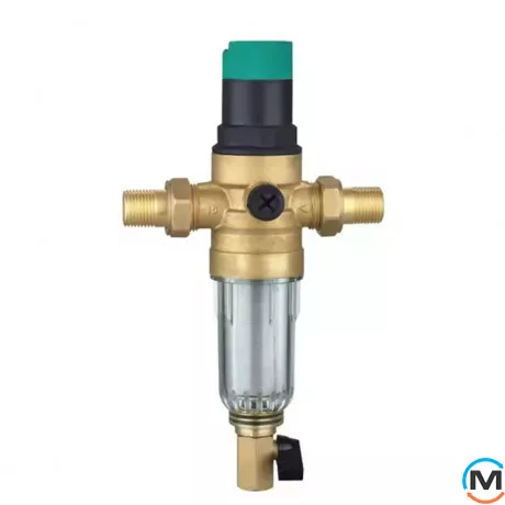 Фільтр самопромивний з редуктором 1/2", прозора колба, Tervix Pro Line WD, Макс. Температура (град.): 40, фото 