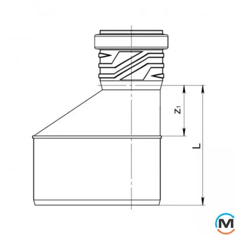 Каналізаційна редукція ASG HTR 125x110*, фото , зображення 2