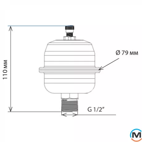 Компенсатор гідродинамічних ударів 0.16л, 10 бар, нержавіюча сталь, Tervix Pro Line Hydra, фото , зображення 6
