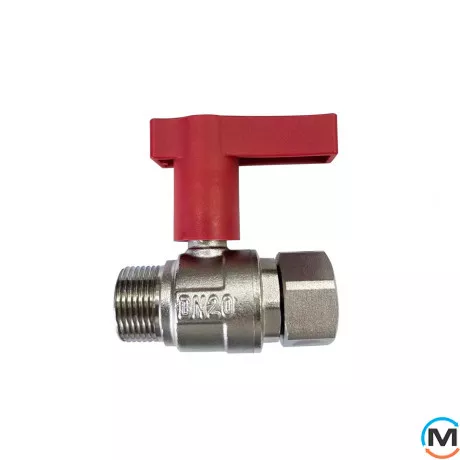 Кран кульовий з американкою для гарячої води (червоний), 3/4'', латунь, Tervix Pro Line WD, Варіант: Червона ручка, фото 