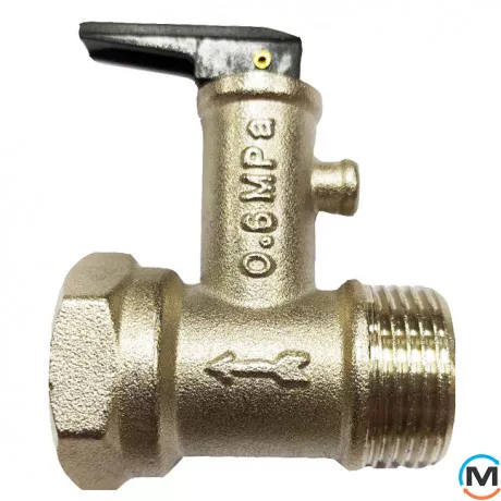 Запобіжний клапан для бойлера зі зворотним клапаном 3/4" 6 бар Tervix Pro Line Volcano, Тиск спрацьовування (бар): 6±0.1, фото 