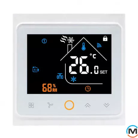 Термостат для фанкойлу з WiFi керуванням Tervix WiFi Fancoil Thermostat (на 2 труби) 0-10В, фото 